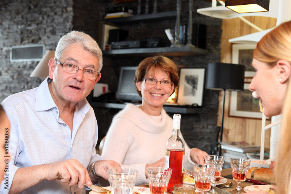 Family enjoying meal together Family enjoying meal together