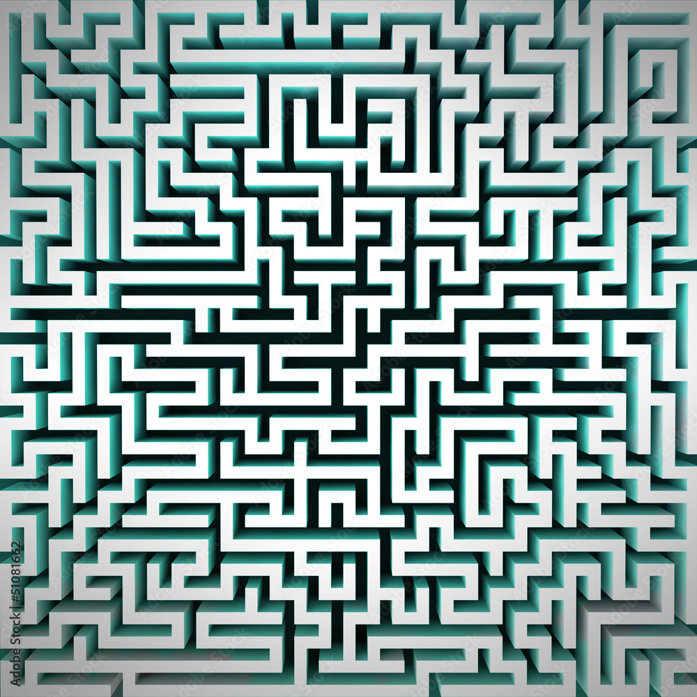 labyrinth blue light structure perspective top view labyrinth blue light structure perspective top view