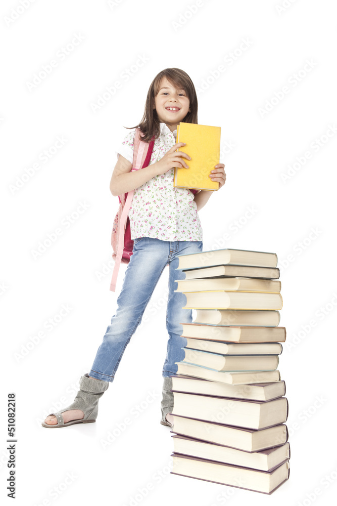 Schoolgirl with books Schoolgirl with books