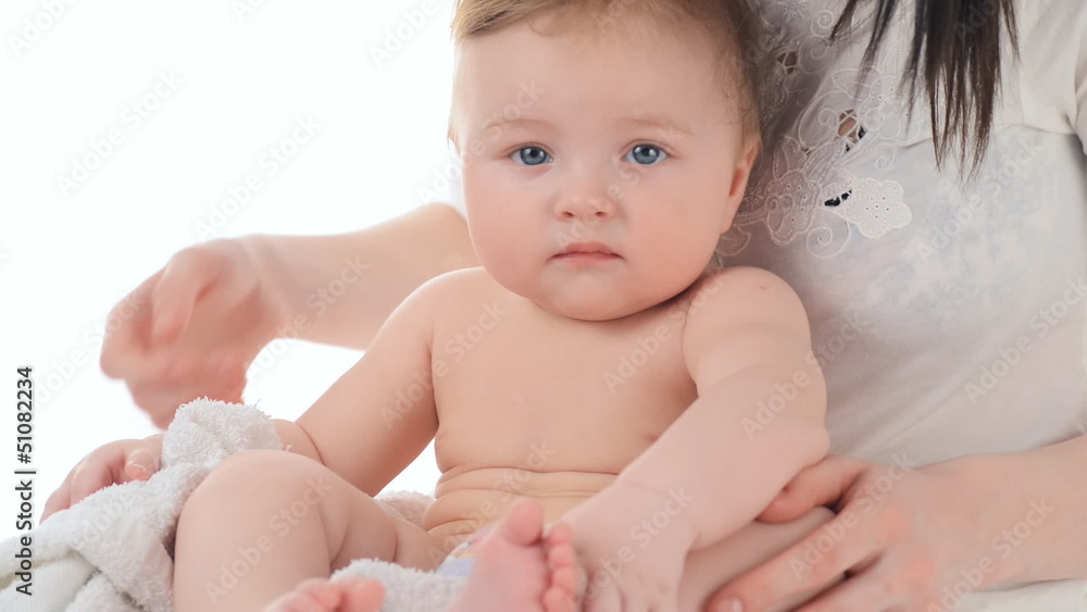 Family mother and a small child playing Family mother and a small child playing