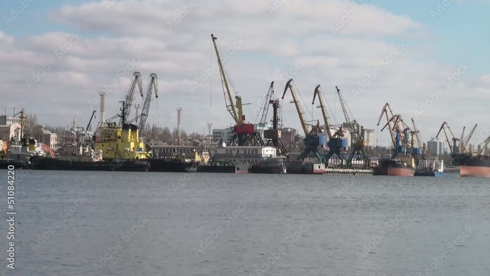 Cargo port on the river
