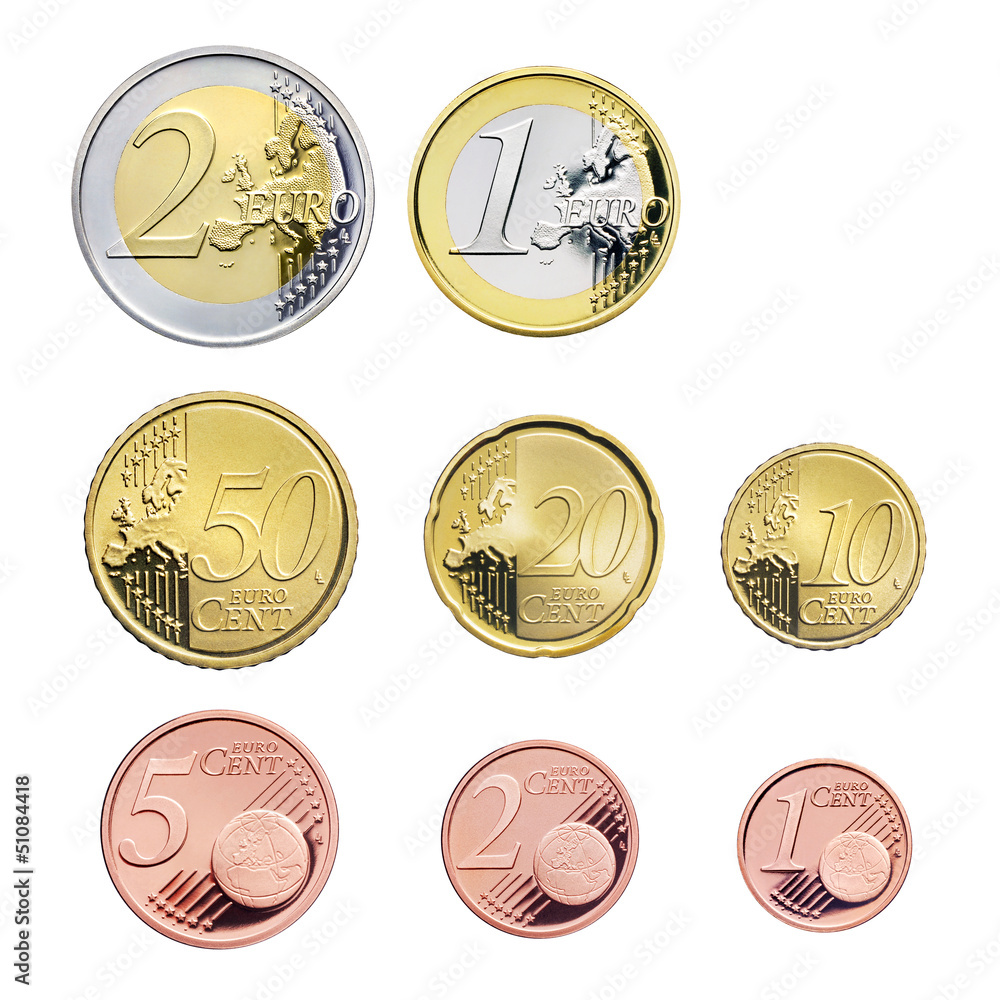 Euromünzen - obrazy, fototapety, plakaty 