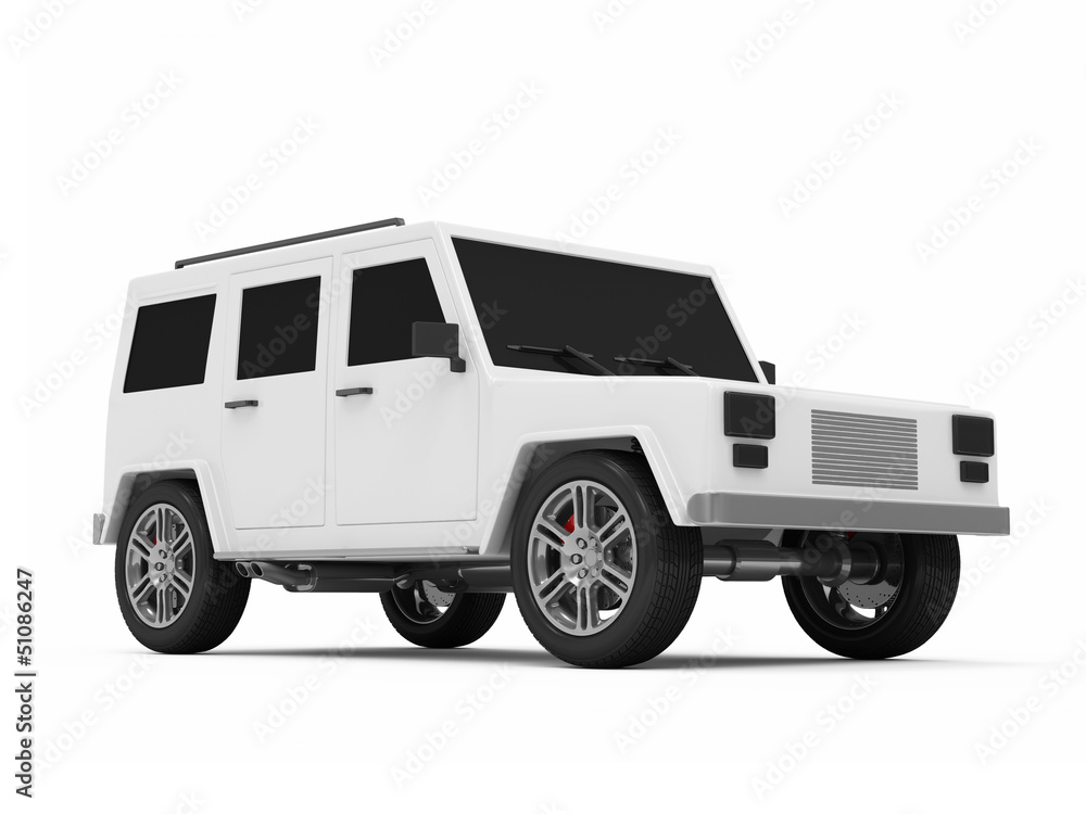 3d Illustration of a Modern SUV Car isolated on white background