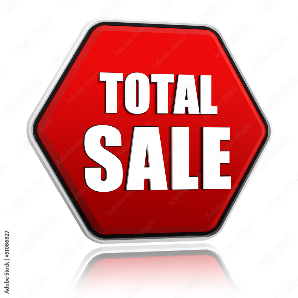 total sale in red hexagon banner total sale in red hexagon banner