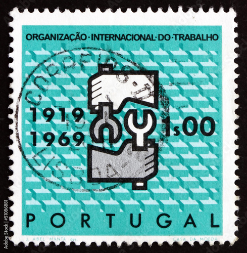 Postage stamp Portugal 1969 ILO Emblem