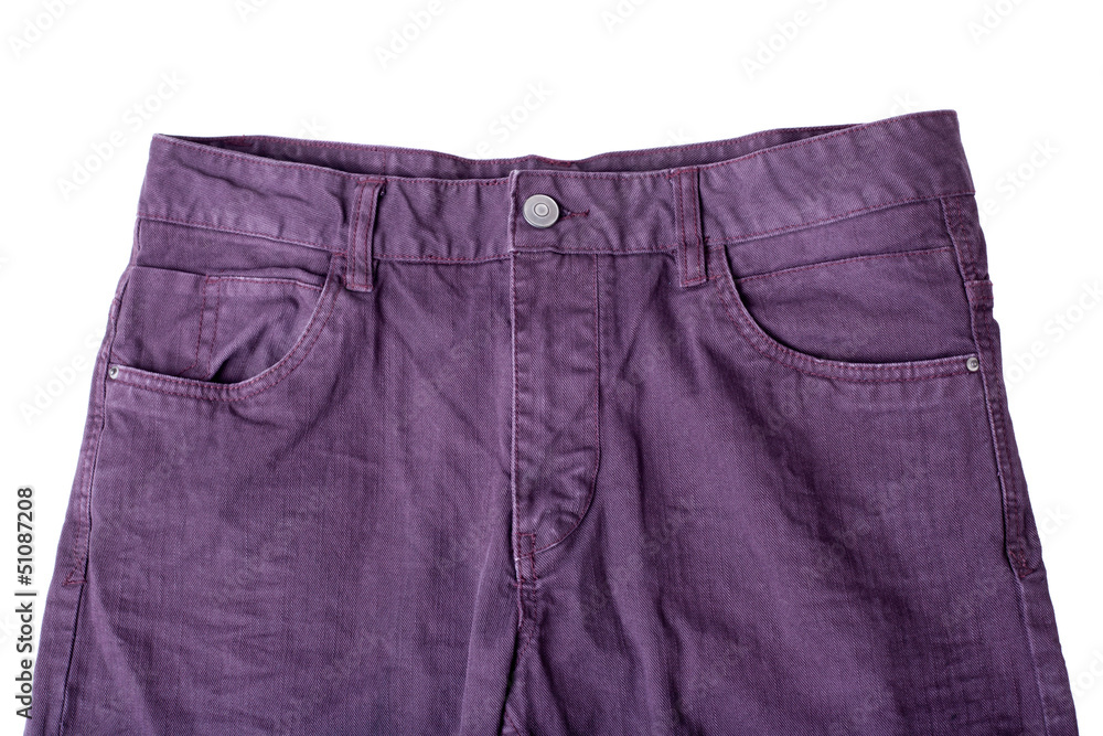 purple male jeans isolated on white background purple male jeans isolated on white background