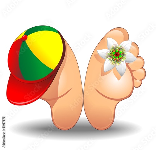 Feet Cartoon with Trucker Hat-Piedi a Riposo con Berretto