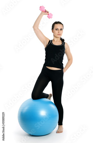 fitness exercises with blue ball