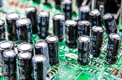 Radio components on a printed circuit board
