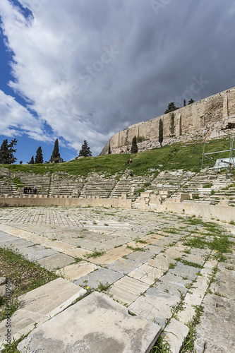 Theatre of Dionysus below Acropolis in Athens,Greece photo