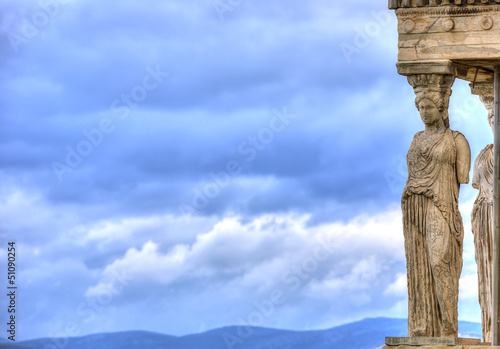 Obraz na płótnie Caryatids in Erechtheum from Athenian Acropolis,Greece w salonie