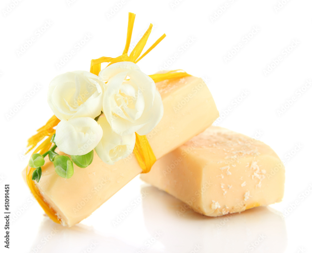 Natural handmade soap, isolated on white Natural handmade soap, isolated on white
