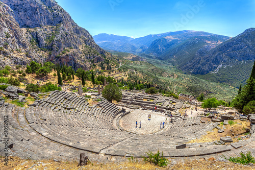 Ancient Theater in Delphi, Greece photo