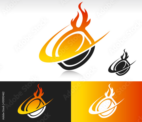 Fire Swoosh Hockey Puck Icon