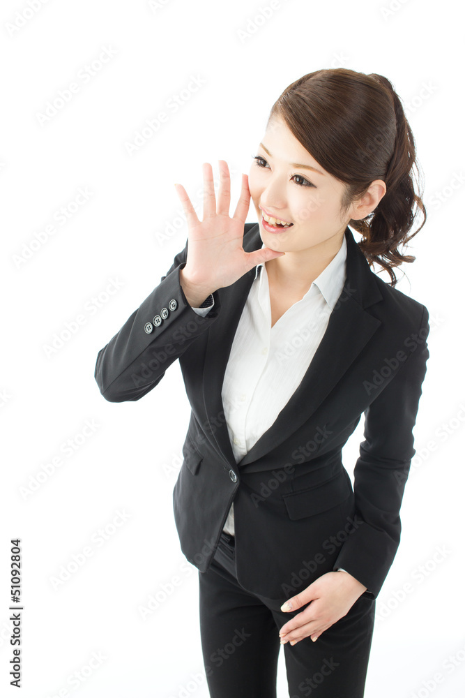 Beautiful asian businesswoman on white background Beautiful asian businesswoman on white background