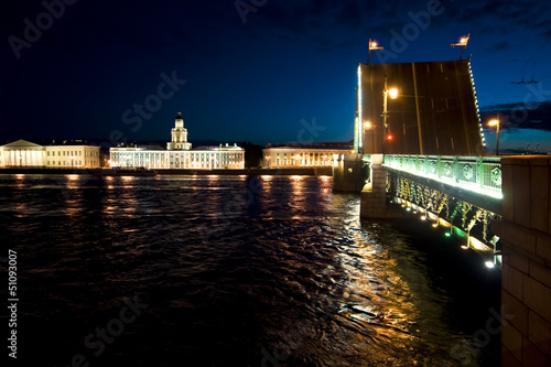 Fotografie Drawbridges in St Petersburg, Rusia