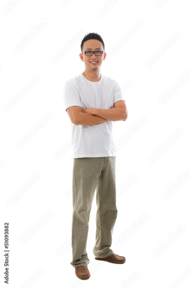 Chinese man in casual wear with white background Chinese man in casual wear with white background