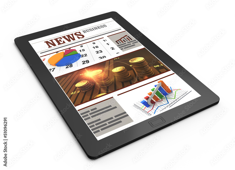 Business news on tablet pc Business news on tablet pc