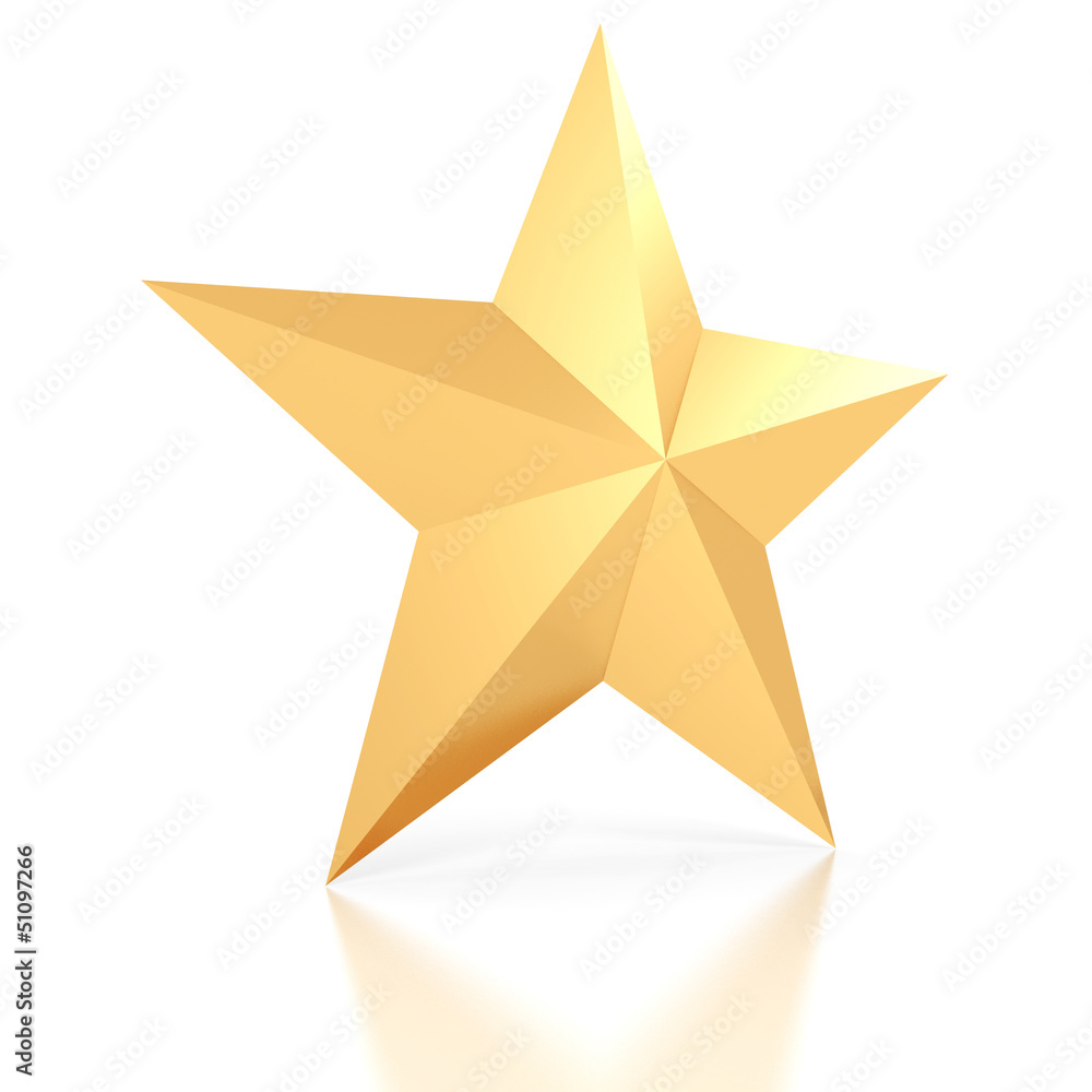 Shiny Gold Star On White Background Shiny Gold Star On White Background