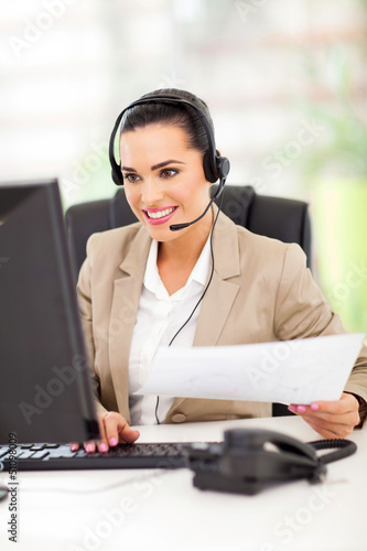 Obraz na plátně telemarketer working in office