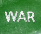 War written on a chalkboard.