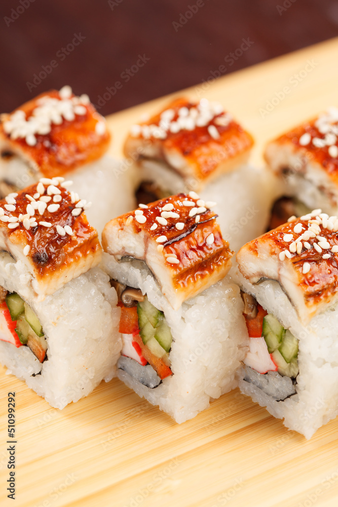 sushi with eel sushi with eel