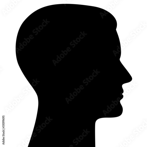 Männlicher Kopf seitlich im Profil – Vektor und freigestellt