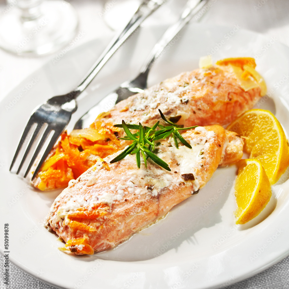 Salmon with Dressing