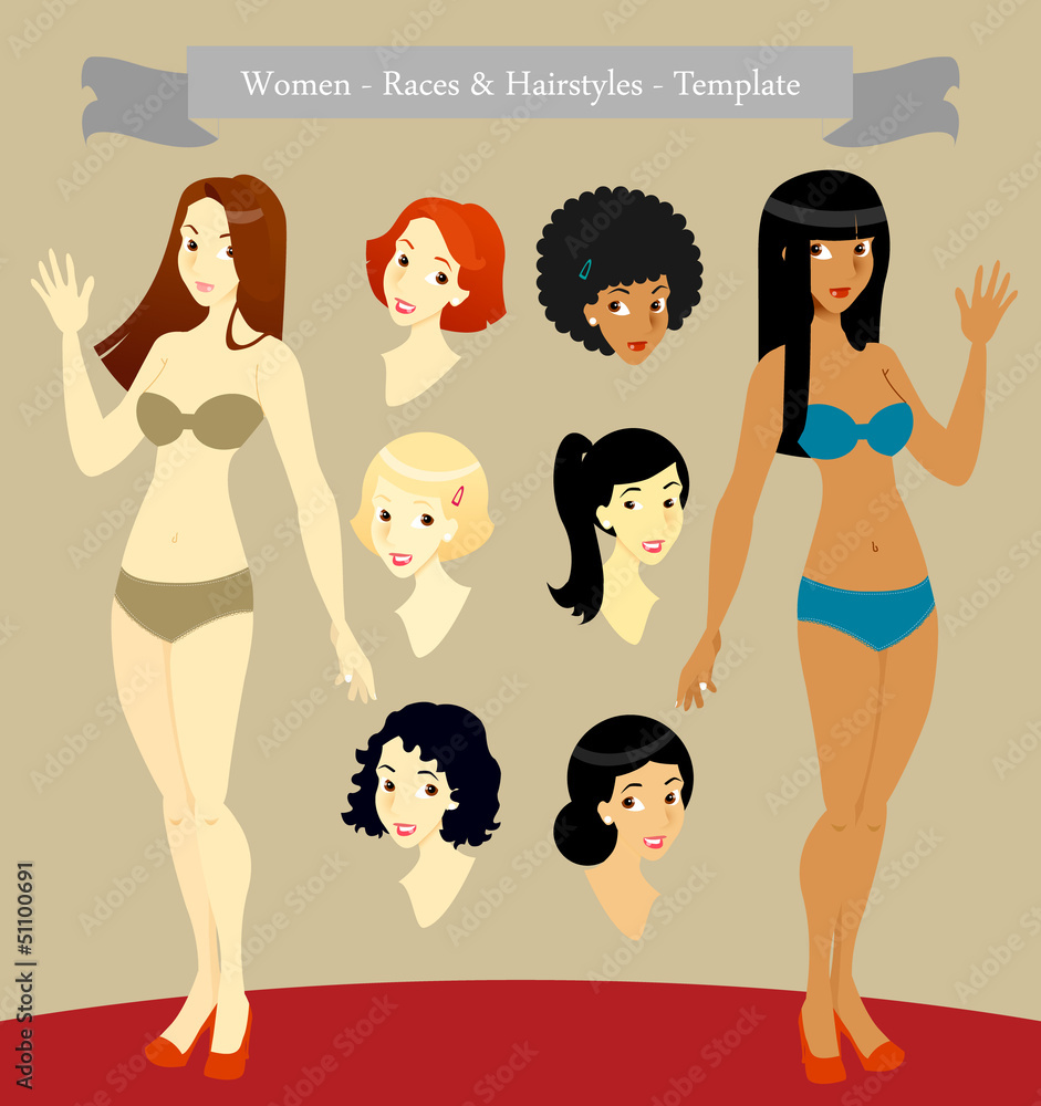 Women_Races & Hairstyles_Template Women_Races & Hairstyles_Template