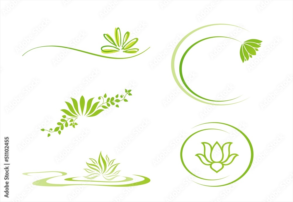 Fototapeta premium water lily , Buddha , Eco friendly business logo design, India