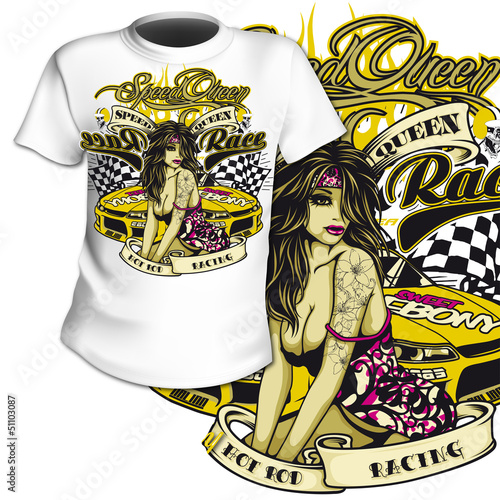 T-Shirt Print Hot Rod