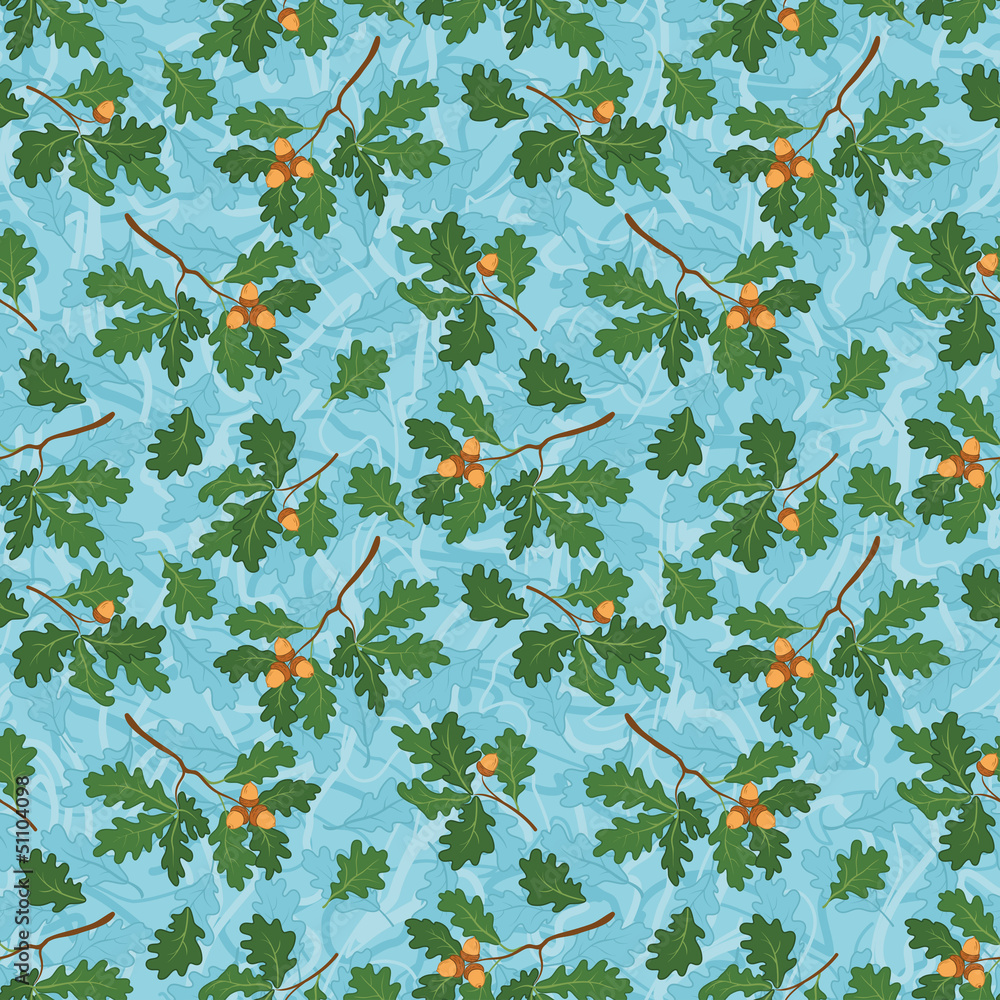 Seamless background with oak branches Seamless background with oak branches