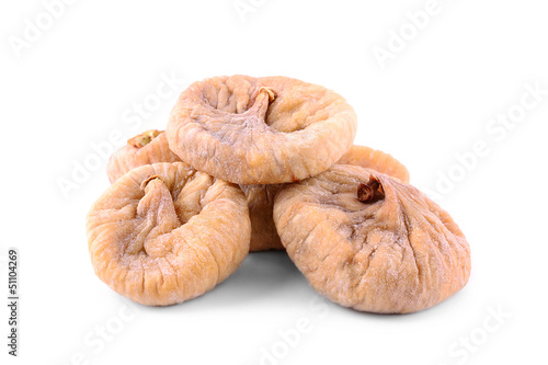 Dried figs isolated on white background