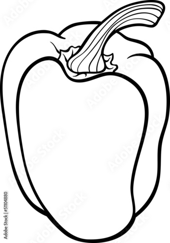pepper vegetable cartoon for coloring book