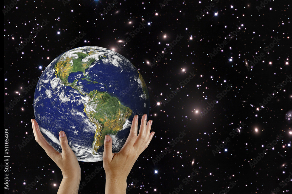 Planet earth on palm.Elements of this image furnished by NASA Planet earth on palm.Elements of this image furnished by NASA