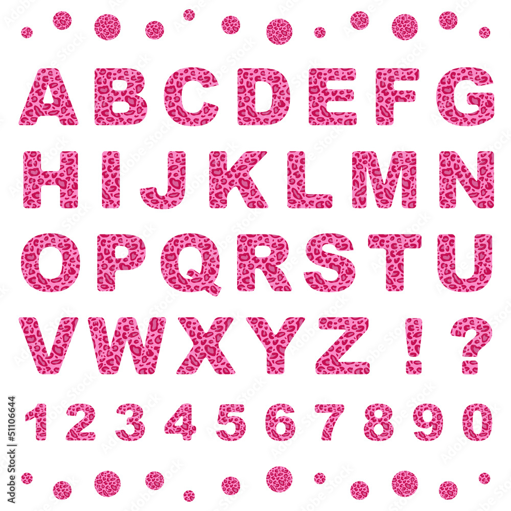 ピンクヒョウ柄文字 Stock Illustration Adobe Stock