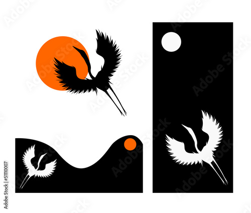 silhouette di airone adatto come logo commerciale o aziendalear photo