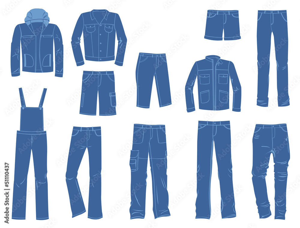 Male denim clothing Male denim clothing