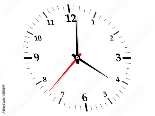 White clock on white background