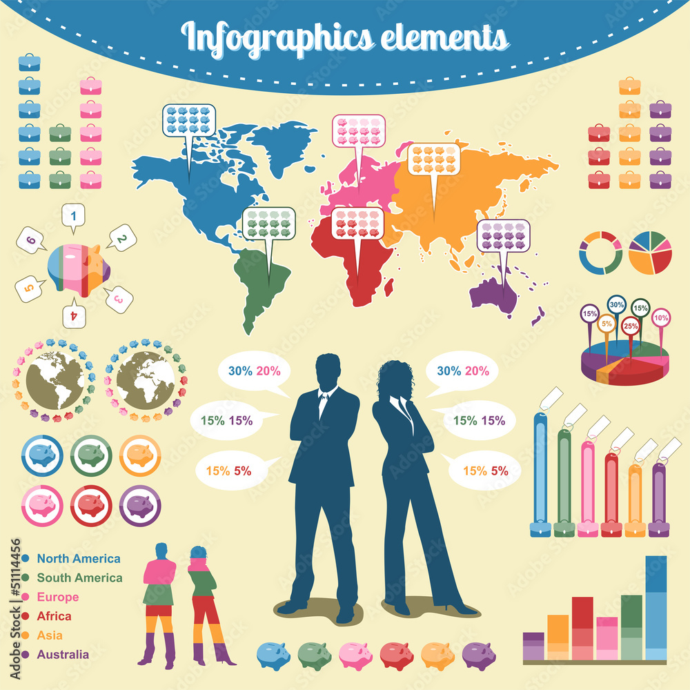 Elementos infográficos para presentación de negocios Elementos infográficos para presentación de negocios