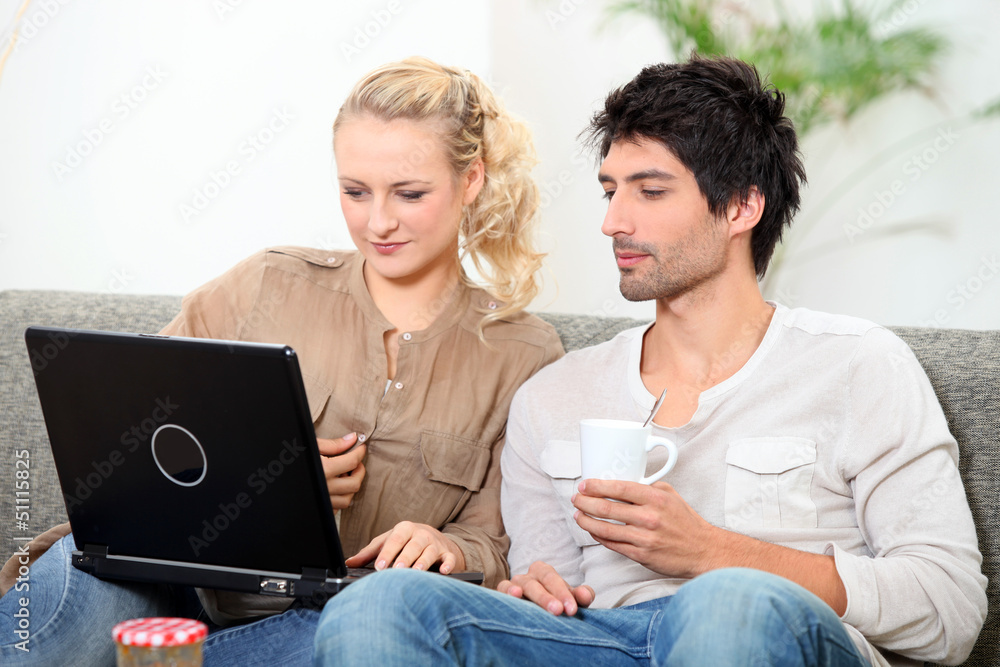 Couple on laptop Couple on laptop