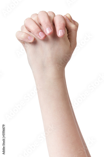 female teen hand praying