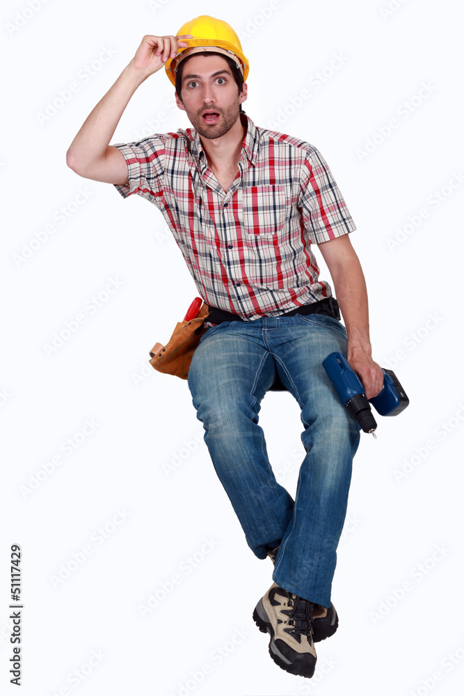 craftsman standing mouth open craftsman standing mouth open