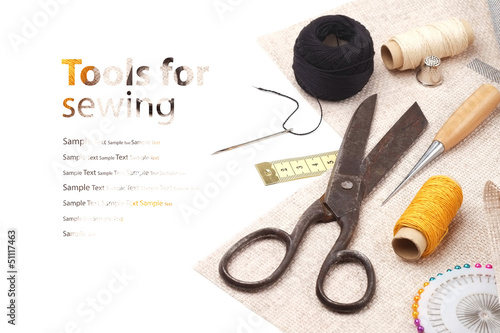 Konstfotografi Tools for sewing - background