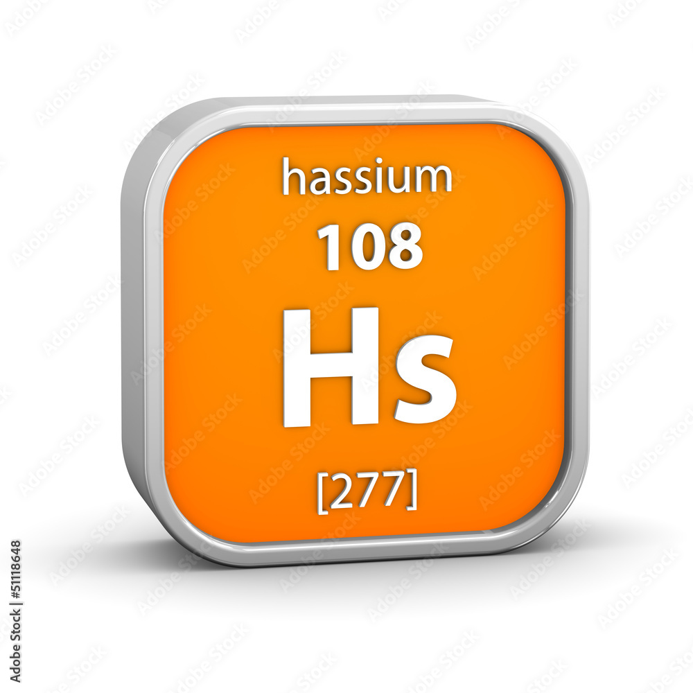 Hassium material sign Hassium material sign