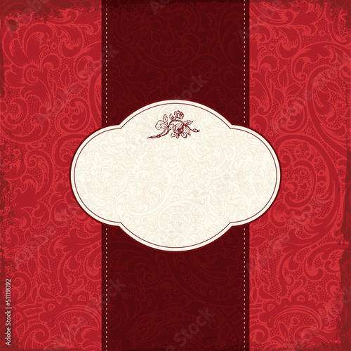 Vintage elegant restaurant menu card with floral background