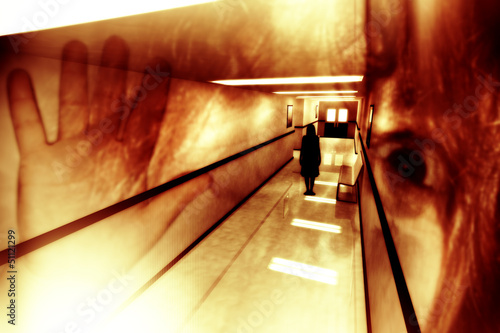 Fotografia Scary Horror Hospital Corridor Yurei Japanese Ghost
