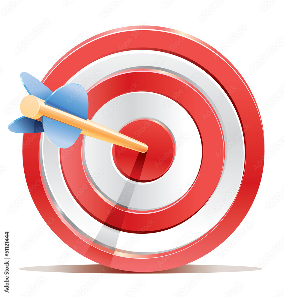 Red darts target aim and arrow. Stock Vector