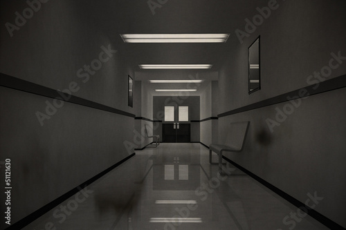 Принти на полотні Scary Horror Hospital Corridor