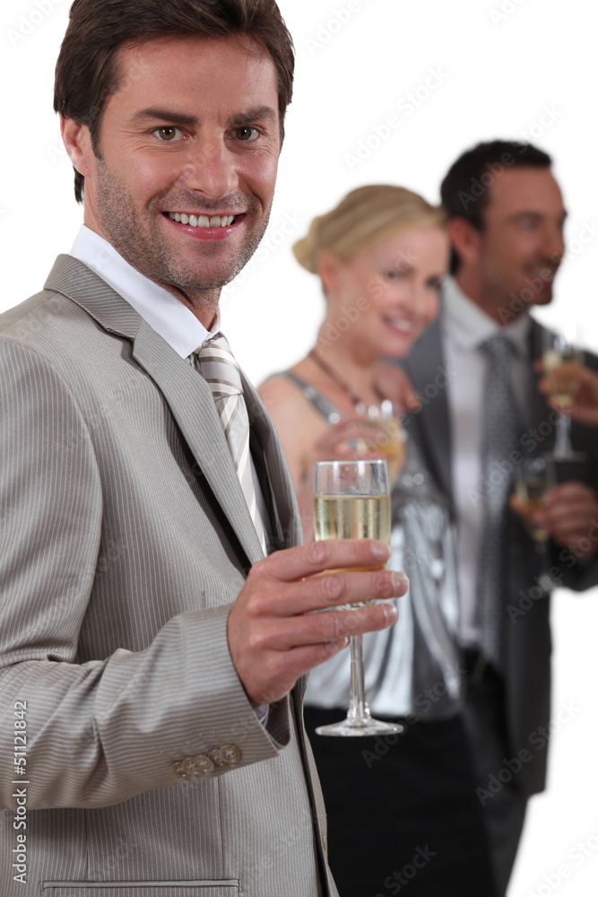 People drinking champagne